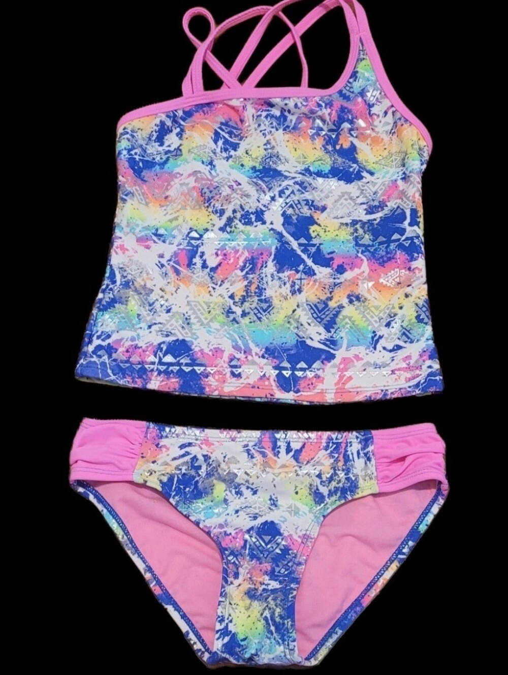 Breaking Waves Girl's Tankini Two-piece Swimsuit